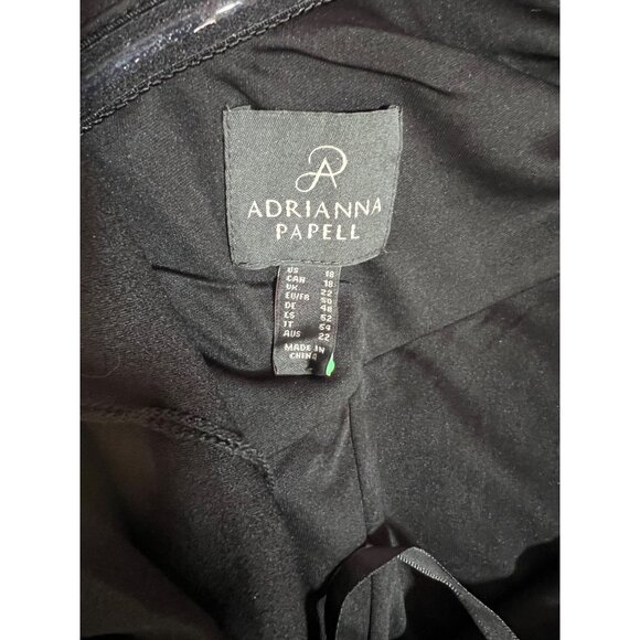 Adrianna Papell Crepe One Shoulder Maxi Gown Size 18 Black Stretch Dress - Picture 11 of 11